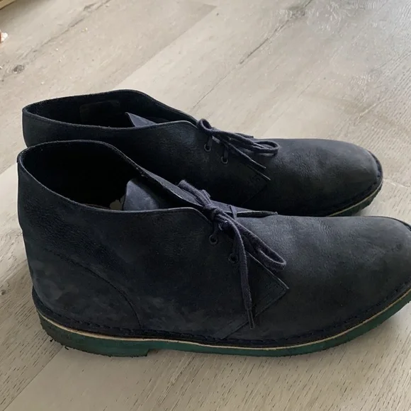 Clarks Originals Desert Boot Blue Suede Leather Chukka Ankle Boot Mens Sz 12‎